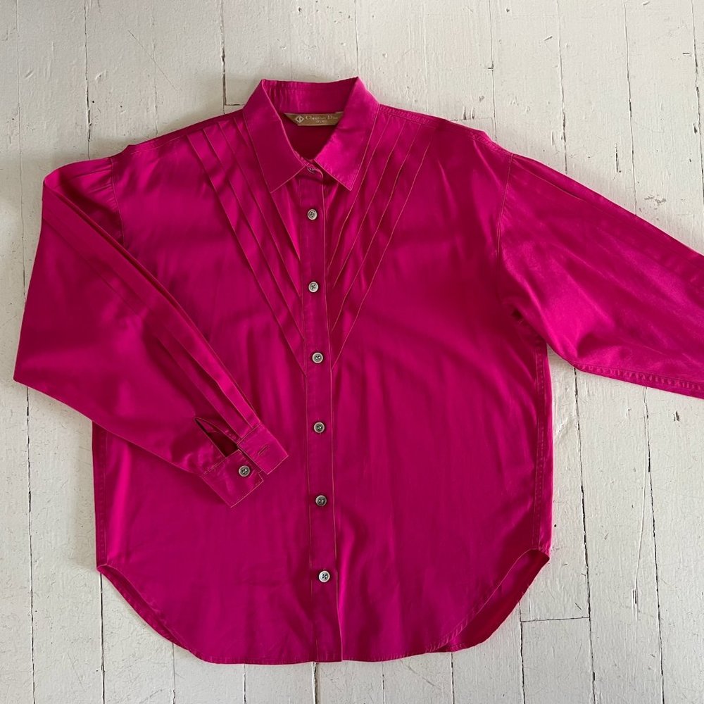 Vintage Christian Dior Sports Pleated Button Down (Size M)